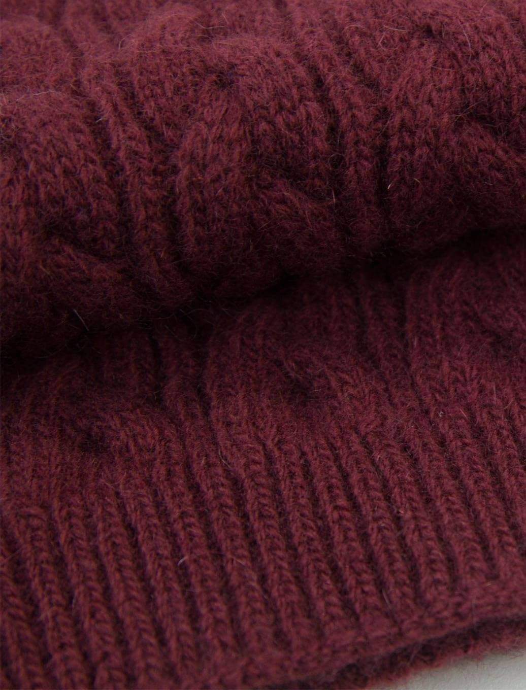 Bugundy Braided Wool & Cashmere Scarf | 40 Colori