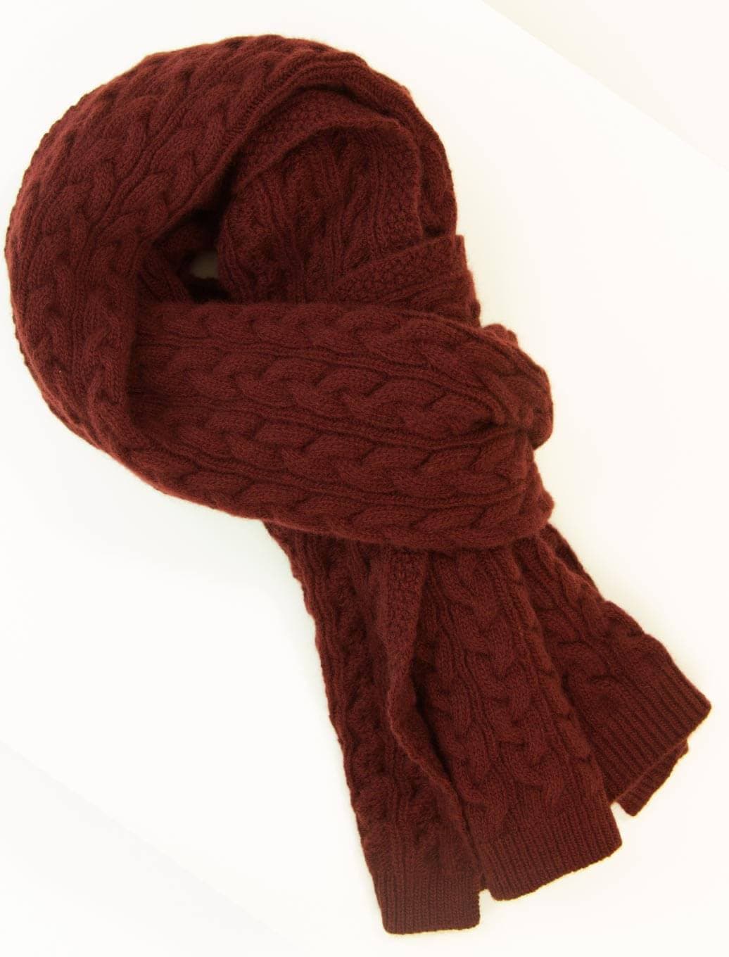 Bugundy Braided Wool & Cashmere Scarf | 40 Colori