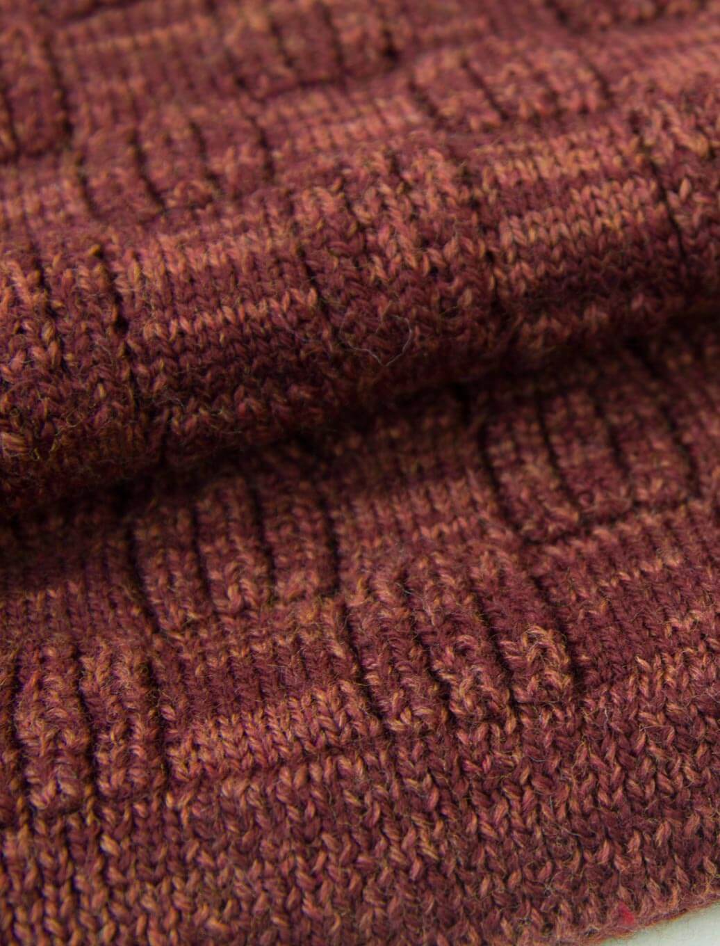 40 Colori Burgundy & Brown Melange Knitted Wool Scarf
