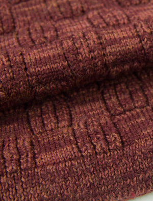 Burgundy Melange Checkerboard Wool Scarf | 40 Colori