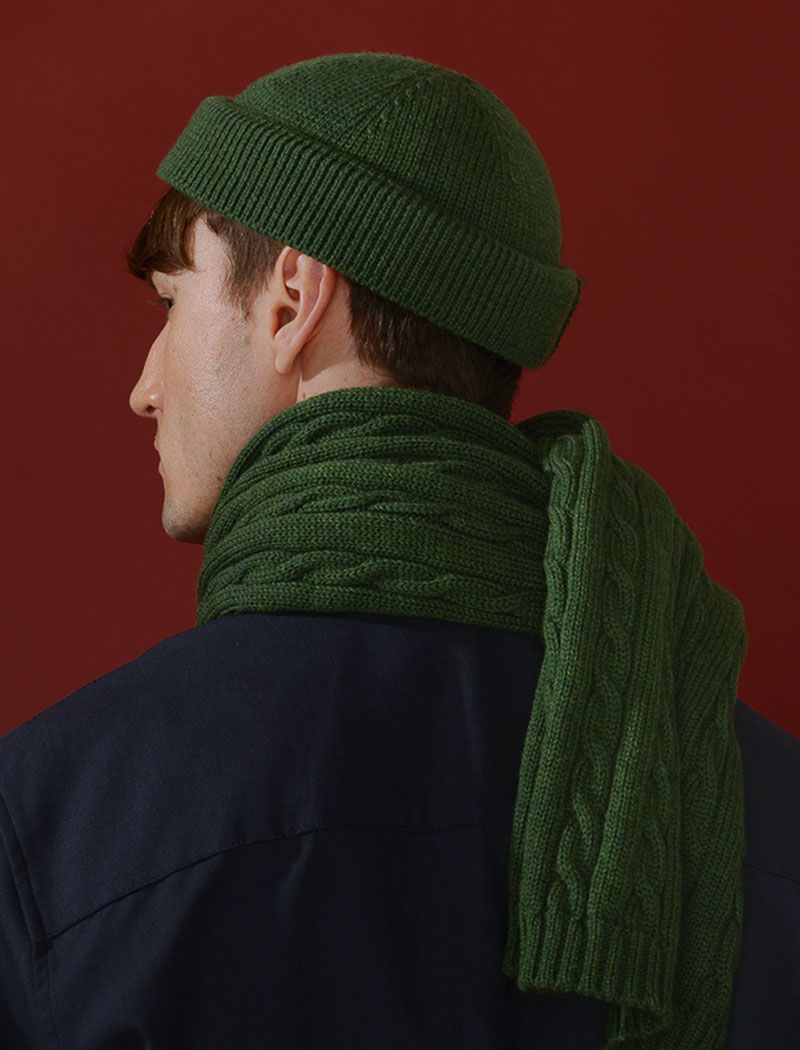 Olive Green Solid 100% Wool Fisherman Beanie | 40 Colori