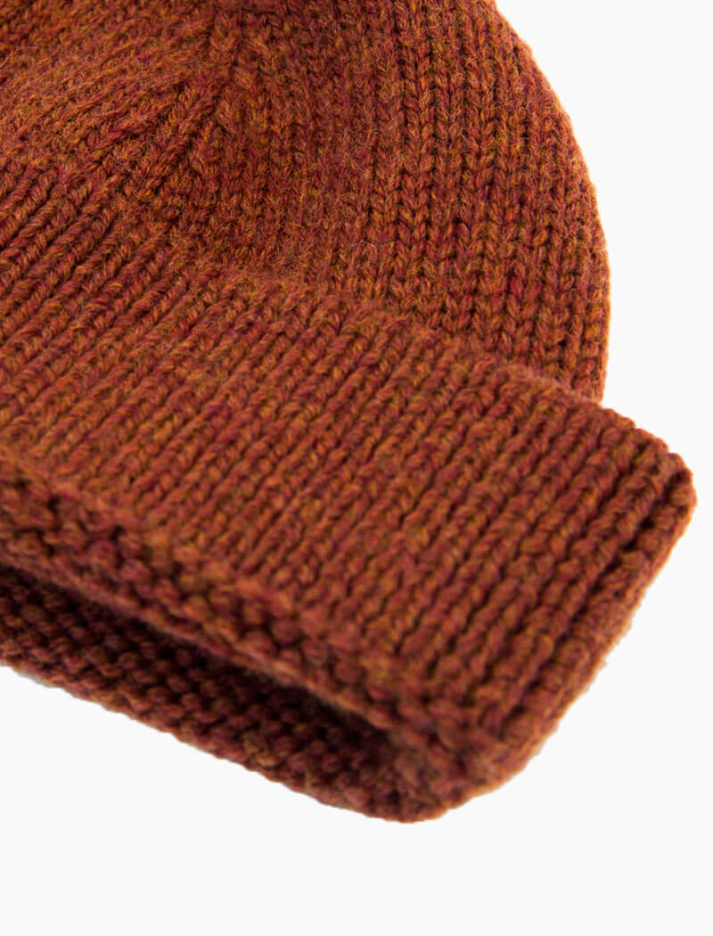 Rust Solid 100% Wool Fisherman Beanie | 40 Colori