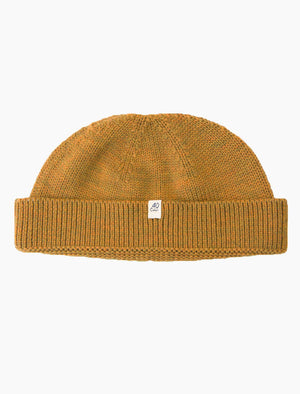 Ochre Yellow Solid Wool 100% Fisherman Beanie | 40 Colori