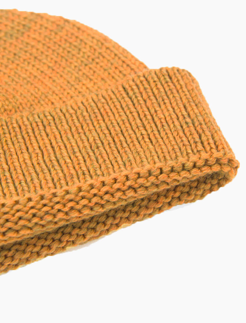 Ochre Yellow Solid Wool 100% Fisherman Beanie | 40 Colori