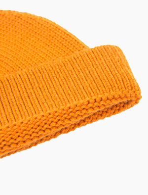 Orange Solid 100% Wool Fisherman Beanie | 40 Colori