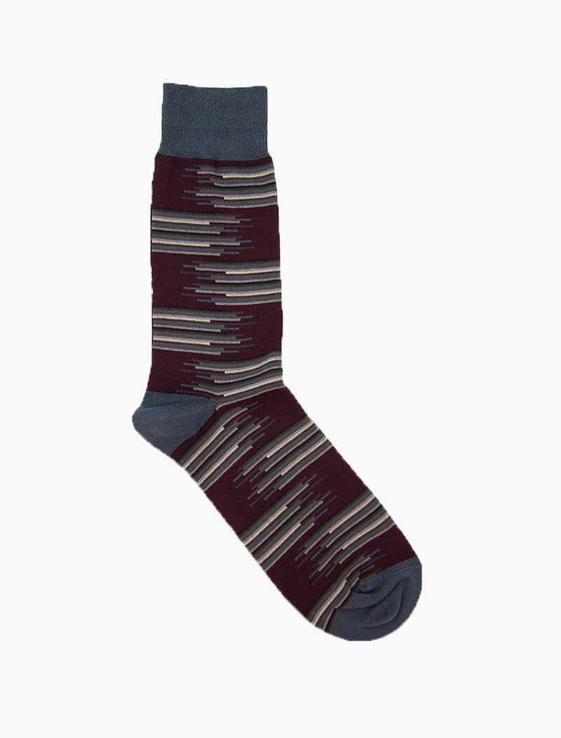 Purple Gradient Random Stripes Organic Cotton Socks | 40 Colori