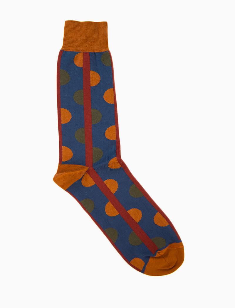 Petrol Blue Half Circles Organic Cotton Socks | 40 Colori