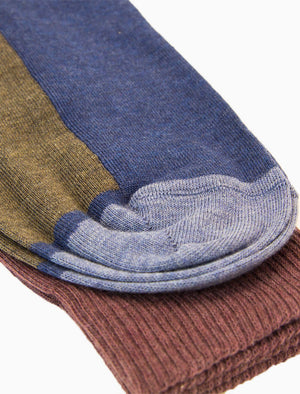 Blue Colour Block Organic Cotton Socks | 40 Colori