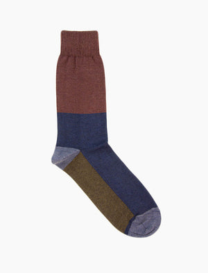 Blue Colour Block Organic Cotton Socks | 40 Colori