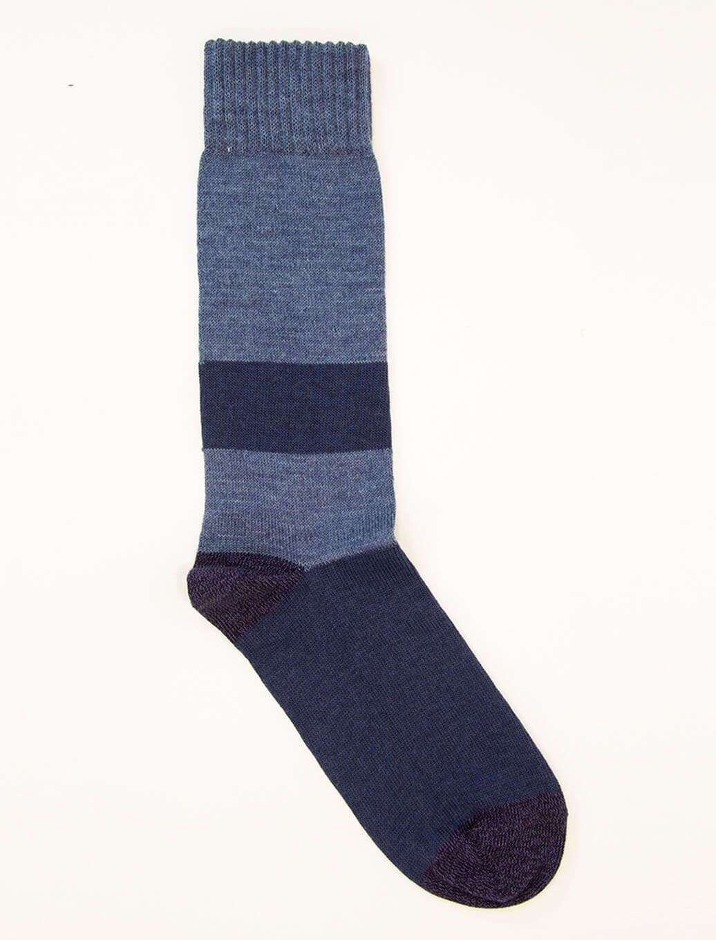 Blue Melange Thick Wool & Organic Cotton