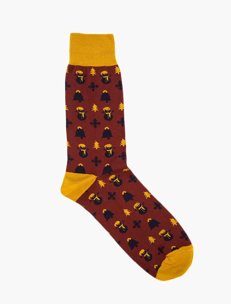 Dark Red Holiday Organic Cotton Socks | 40 Colori