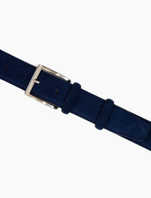 Navy Trento Solid Suede Belt | 40 Colori