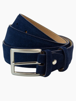 Navy Trento Solid Suede Belt | 40 Colori