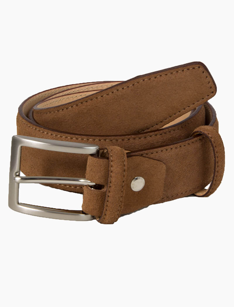 Brown Trento Solid Suede Belt | 40 Colori