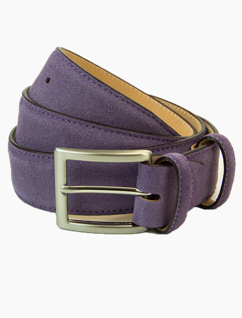 Purple Trento Solid Suede Belt | 40 Colori