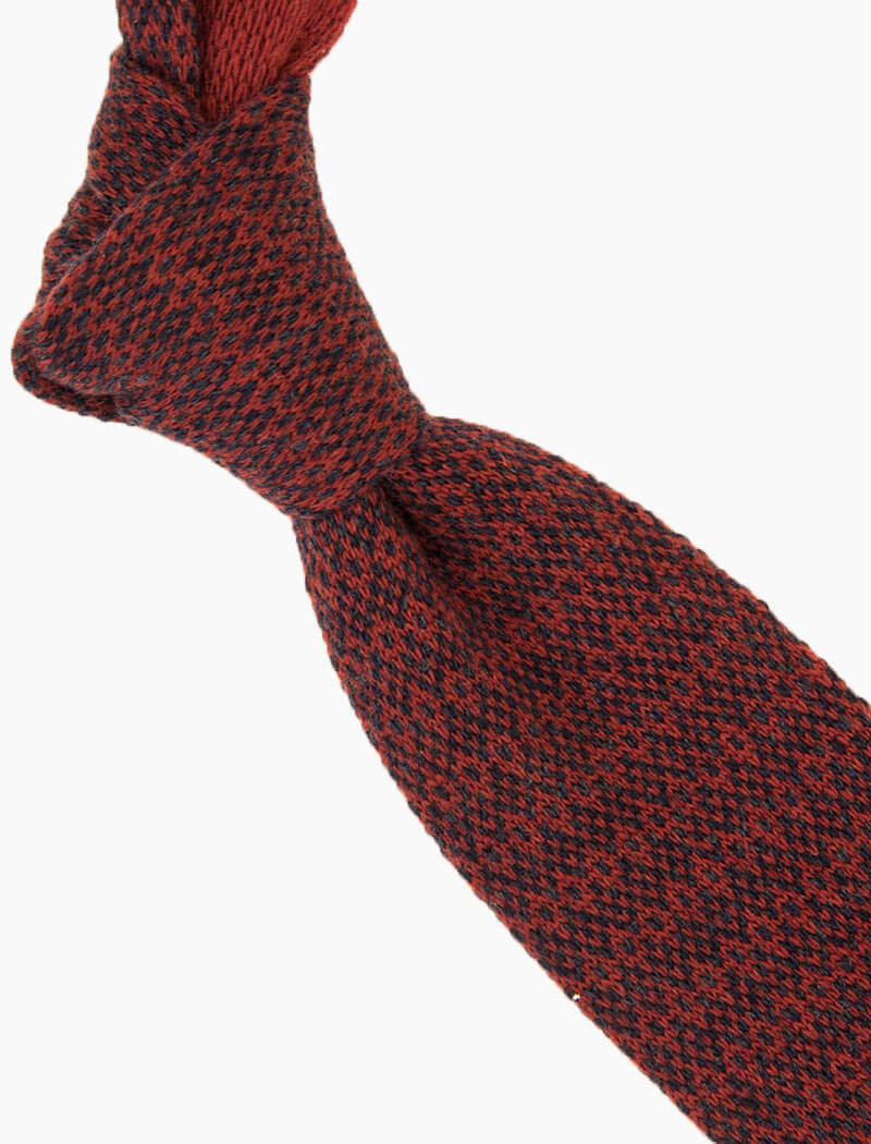 Burgundy Dotted Wool & Cashmere Knitted Tie | 40 Colori