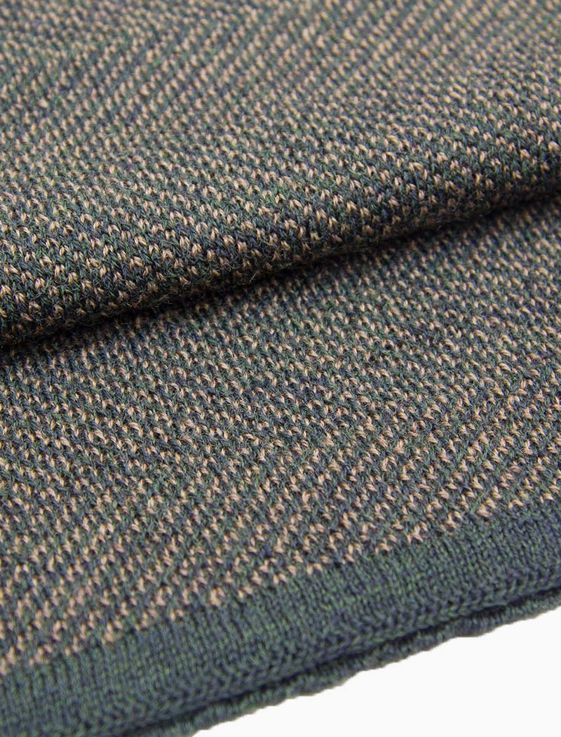 Military Green & Brown Reversible Herringbone Wool Scarf | 40 Colori