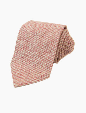 Pink Thin Striped Silk & Linen Blend Tie | 40 Colori