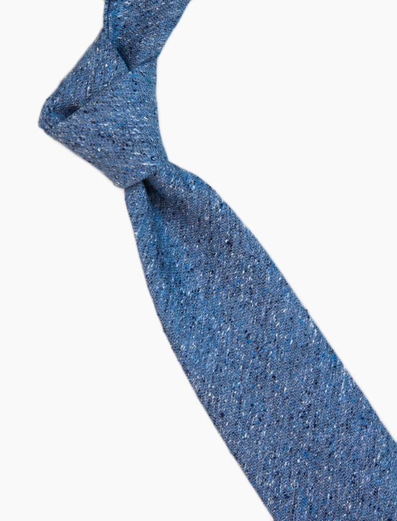 Light Blue Melange Silk & Cotton Tie | 40 Colori