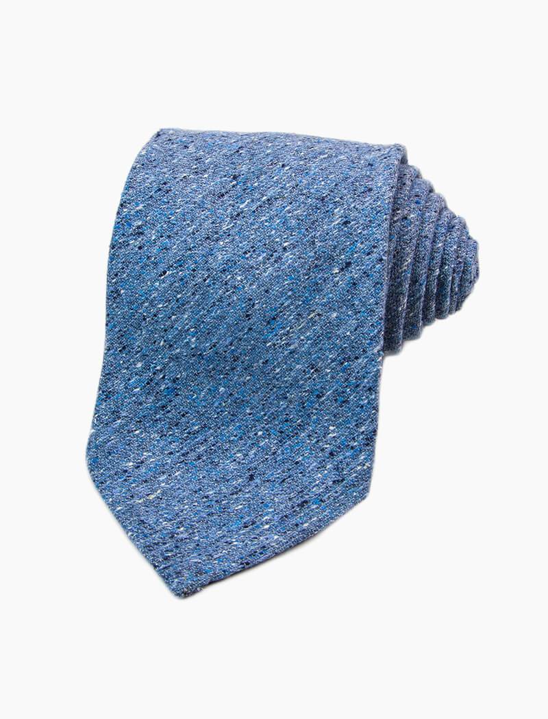 Light Blue Melange Silk & Cotton Tie | 40 Colori