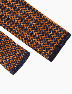 Rust Silk & Linen Herringbone Knitted Tie | 40 Colori