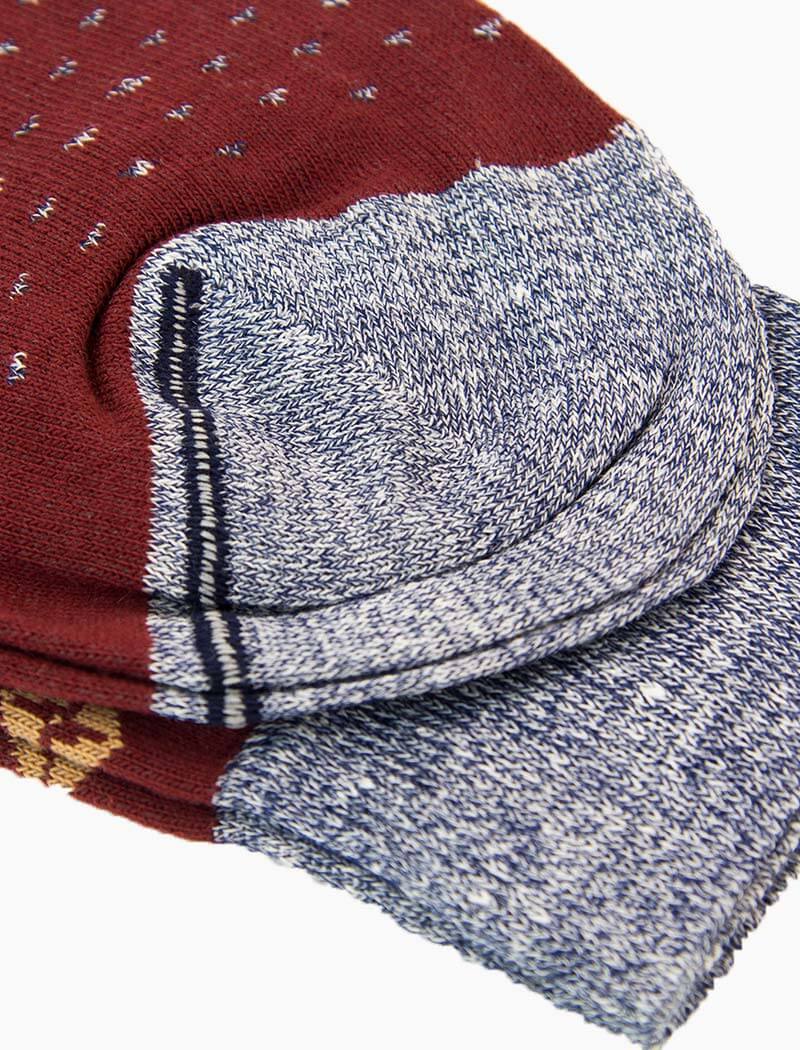 Burgundy Fair Isle Linen & Organic Cotton Socks | 40 Colori