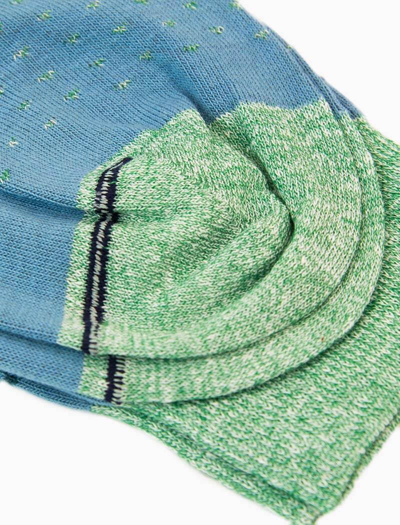 Light Blue Fair Isle Linen & Organic Cotton Socks | 40 Colori