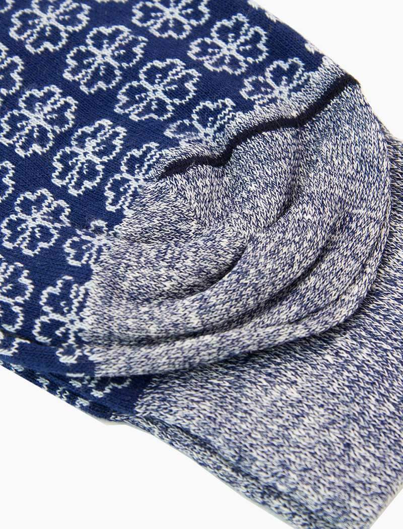 Blue Small Flowers Linen & Organic Cotton Socks | 40 Colori