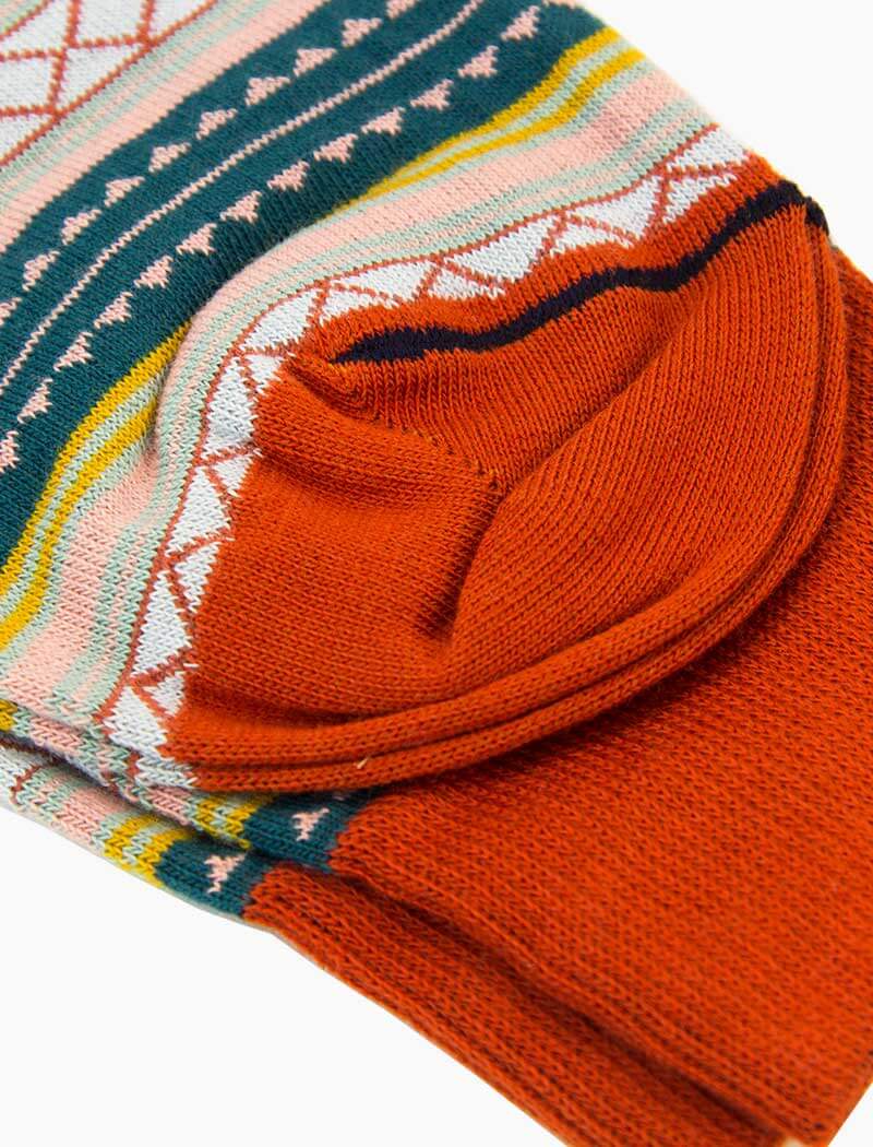 Petrol Detailed Multi Striped Organic Cotton Socks | 40 Colori