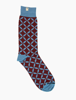 Burgundy Crisscross Organic Cotton Socks | 40 Colori