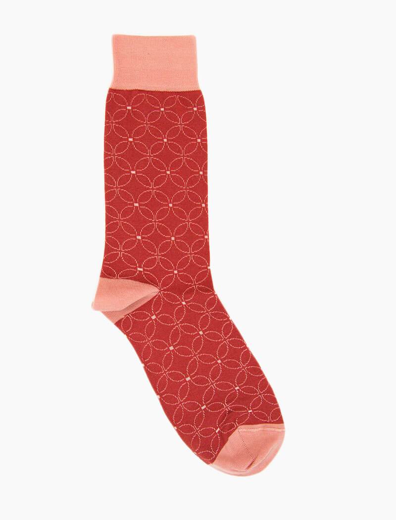 Pink Sicilian Mosaic Organic Cotton Socks | 40 Colori