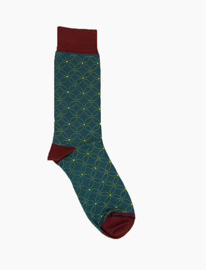 Petrol Blue Sicilian Mosaic Organic Cotton Socks | 40 Colori