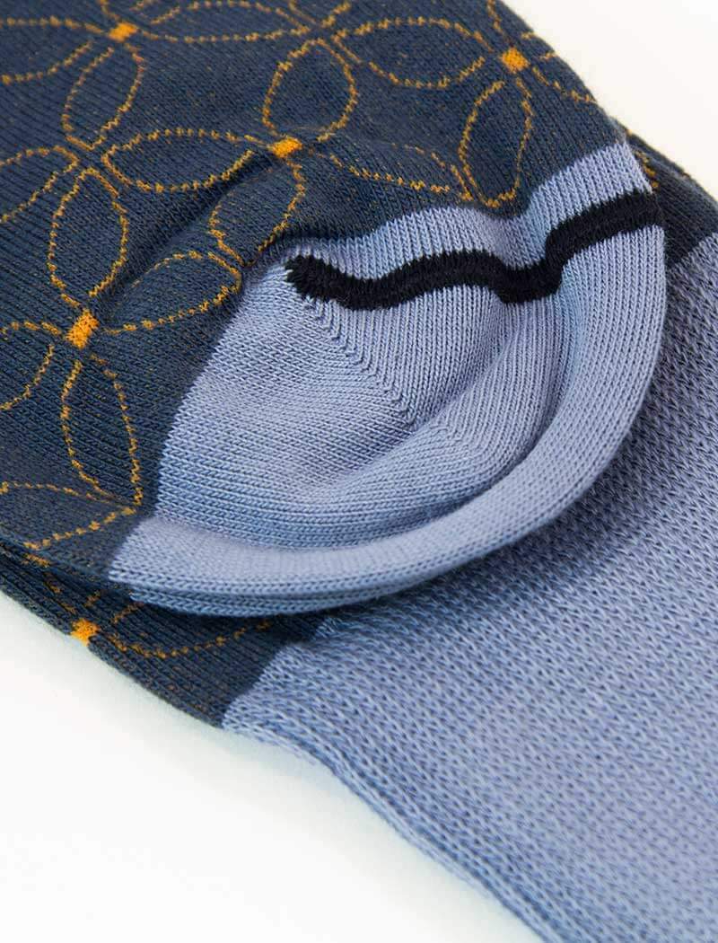Grey Blue Sicilian Mosaic Organic Cotton Socks | 40 Colori