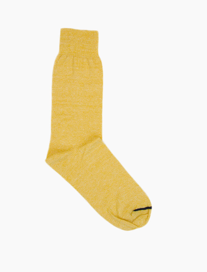 Yellow Solid Melange Linen & Organic Cotton Socks | 40 Colori