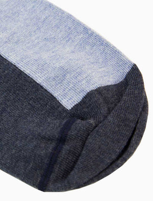 Blue Two Toned Short Organic Cotton Socks | 40 Colori