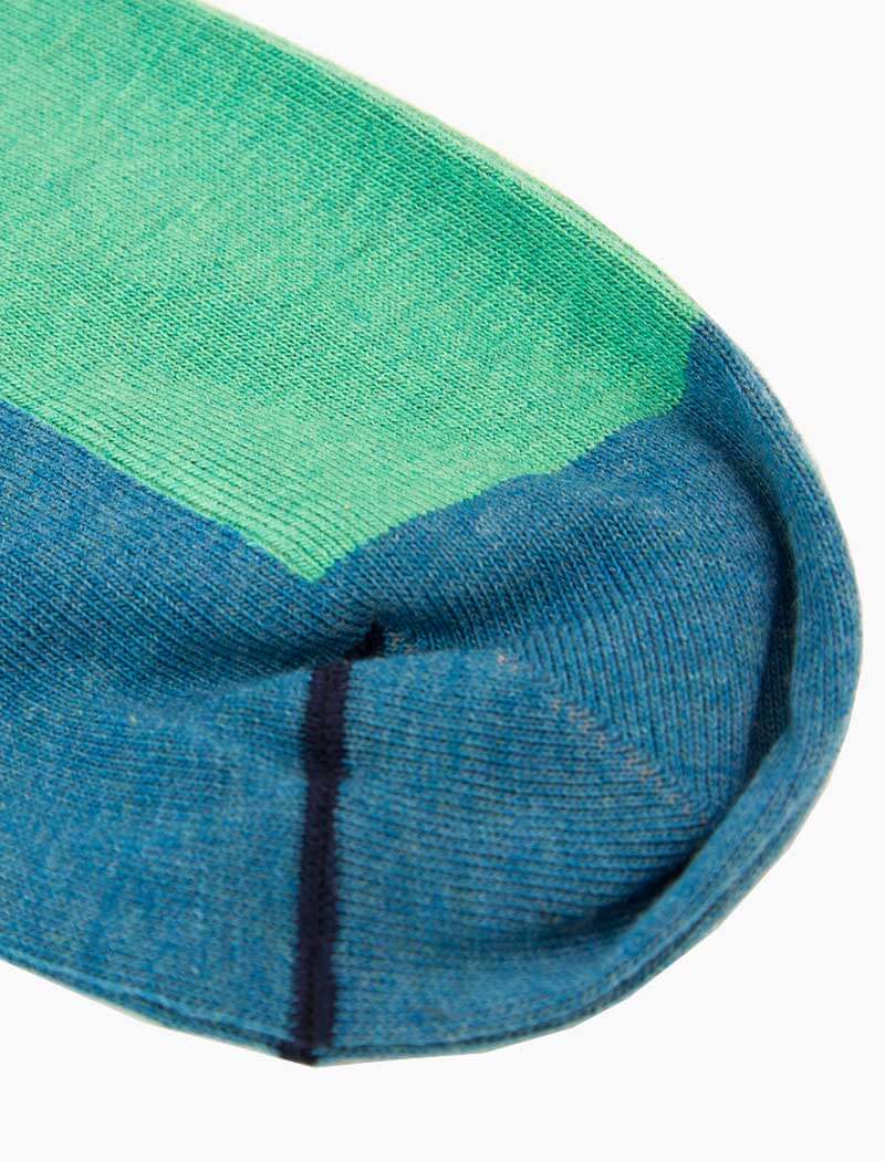 Petrol Blue Two Toned Short Organic Cotton Socks | 40 Colori