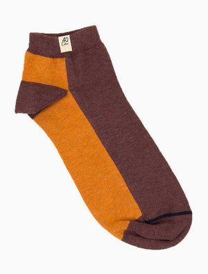 Burgundy Two Toned Short Organic Cotton Socks | 40 Colori