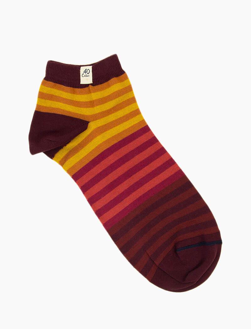 Red Gradient Short Organic Cotton Socks | 40 Colori