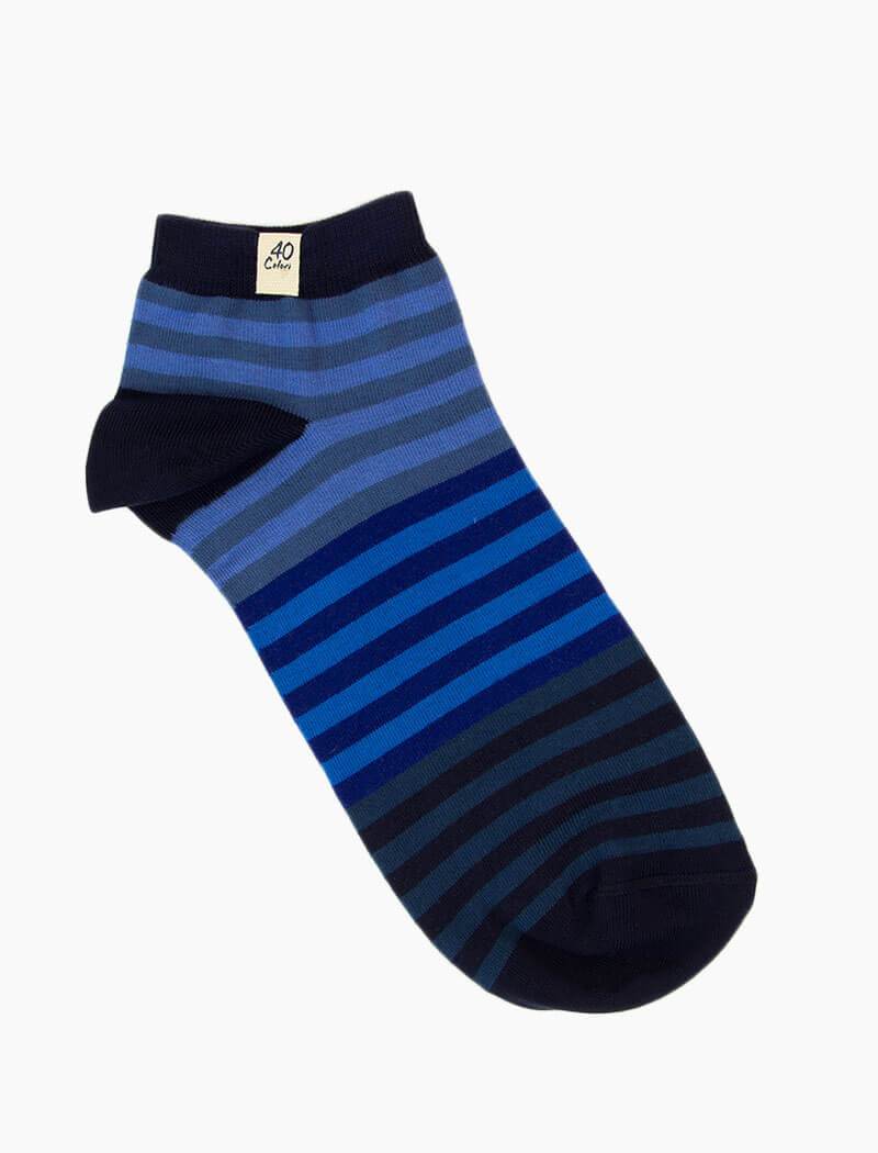 Blue Gradient Short Organic Cotton Socks | 40 Colori