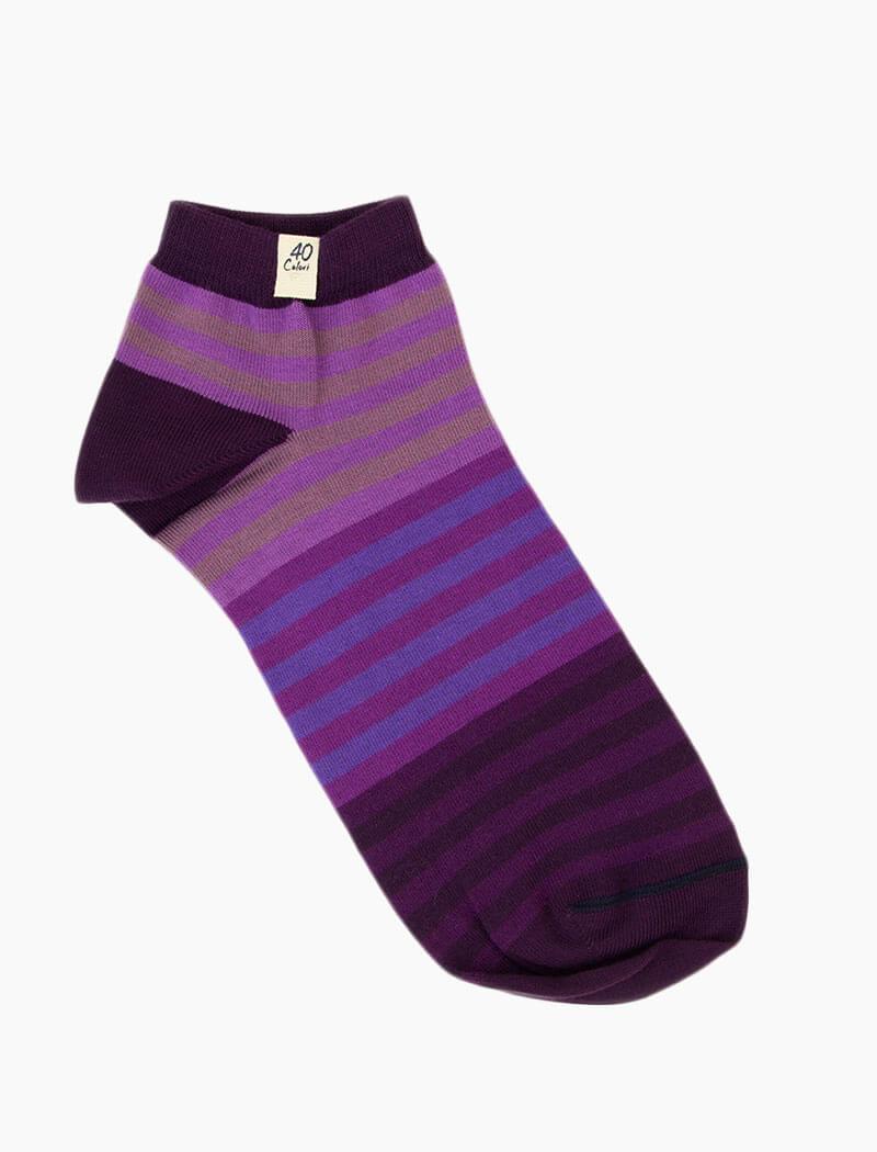 Purple Gradient Short Organic Cotton Socks | 40 Colori