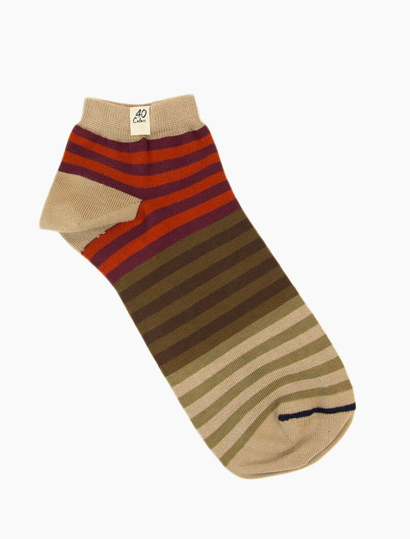 Brown Gradient Short Organic Cotton Socks | 40 Colori