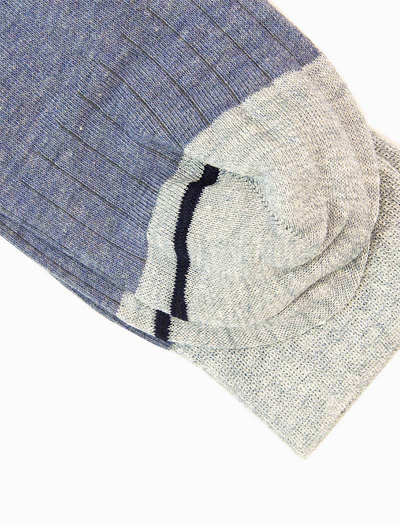 Jeans Blue Ribbed Linen & Organic Cotton Socks | 40 Colori