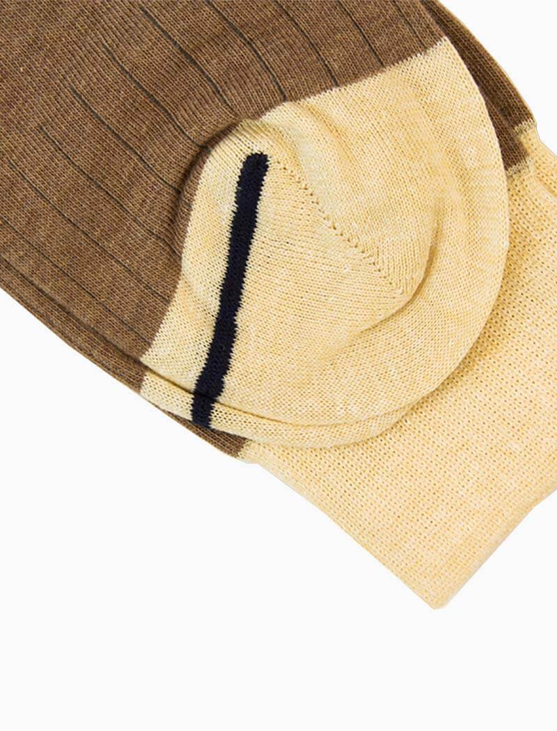 Brown Ribbed Linen & Organic Cotton Socks | 40 Colori
