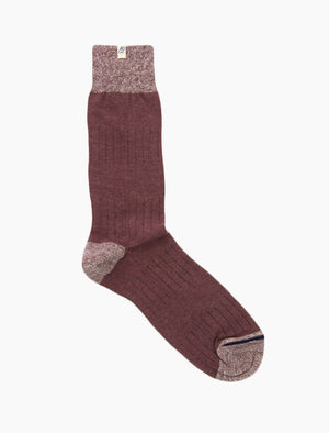 Burgundy Ribbed Linen & Organic Cotton Socks | 40 Colori