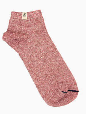 Red Melange Short Linen & Organic Cotton Socks | 40 Colori