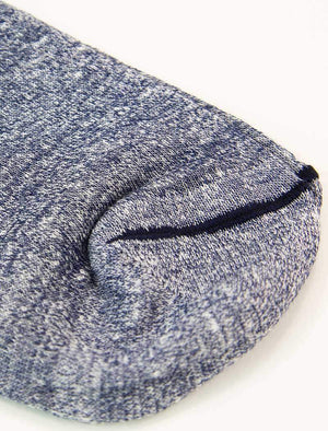 Navy Melange Short Linen & Organic Cotton Socks | 40 Colori