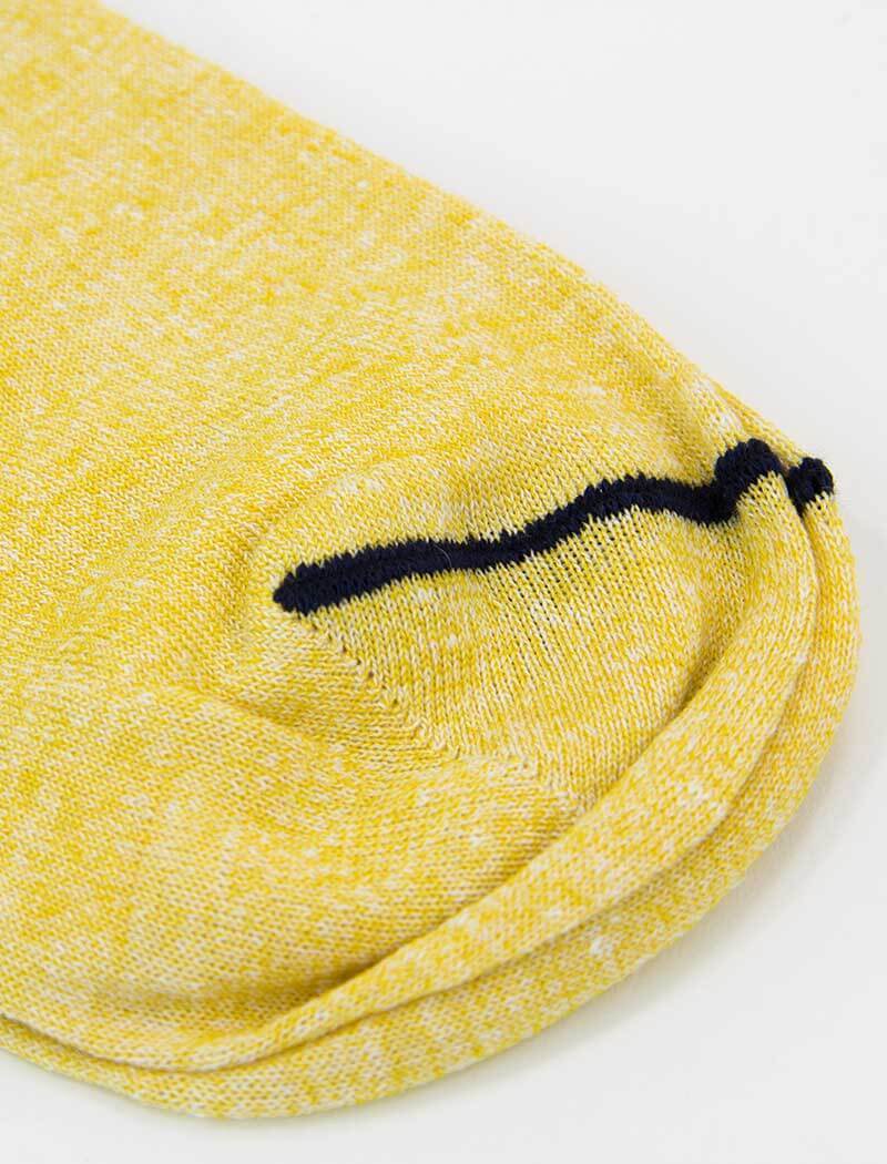 Yellow Melange Short Linen & Organic Cotton Socks | 40 Colori