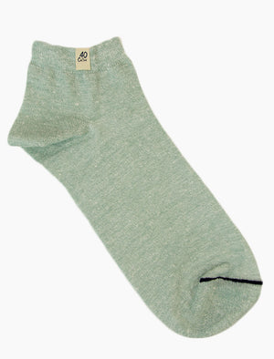 Teal Melange Short Linen & Organic Cotton Socks | 40 Colori