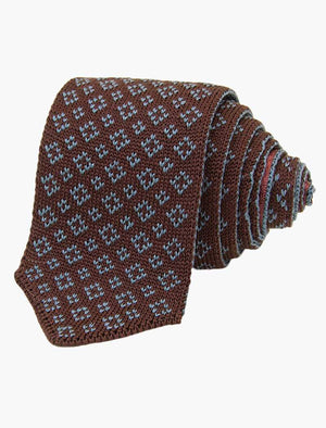 Burgundy Small Diamonds Silk Knitted Tie | 40 Colori 