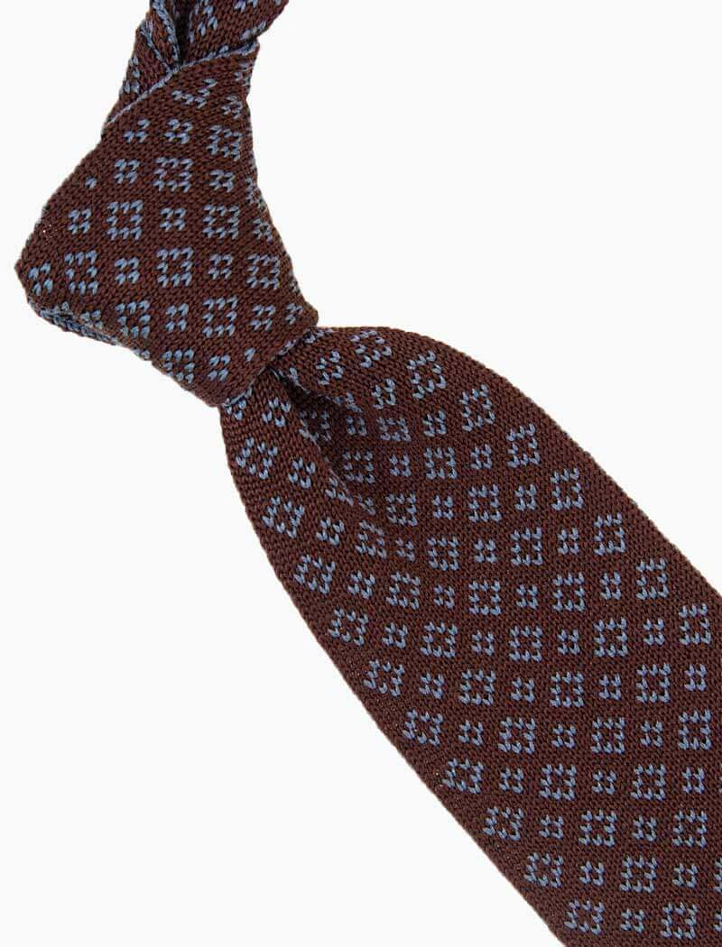 Burgundy Small Diamonds Silk Knitted Tie | 40 Colori 